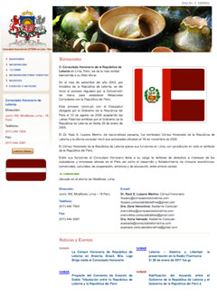 Website for Peru honorary consulate
